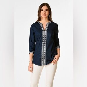 Wayward Fancies eShakti |Embellished Poplin Tunic top | Women’s 2XL